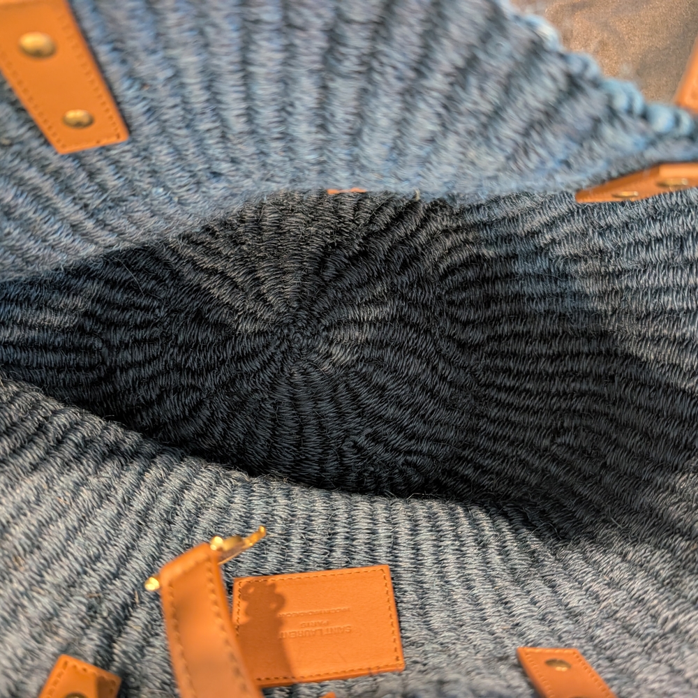 Saint Laurent Blue and Tan Tote Bag - Picture 3 of 4